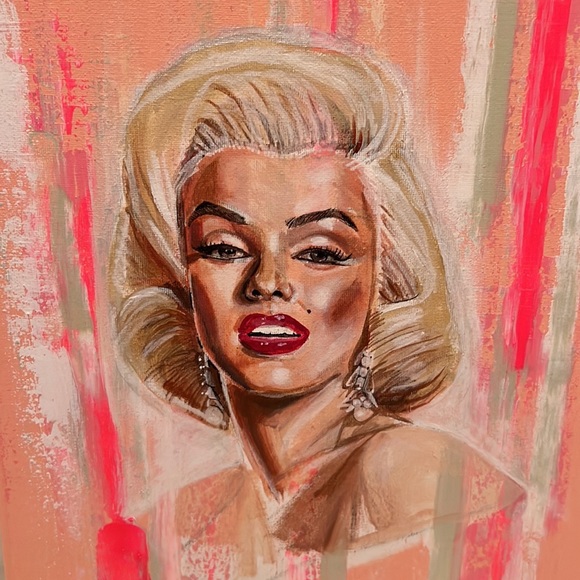 Marilyn Monroe ‘So Hot’ acrylic on canvas-painting by Chad Bernwald. 12” x 16” - Picture 7 of 7
